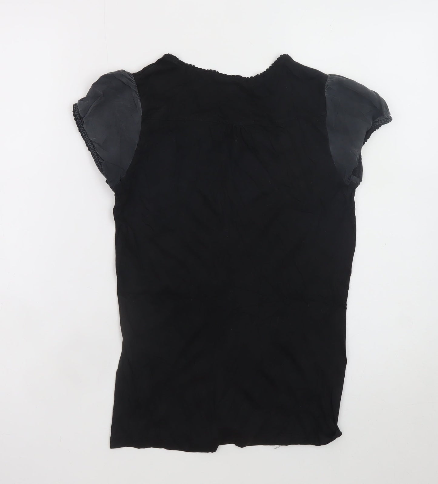 GAP Women's Black Short Sleeve Silk Blend Blouse M