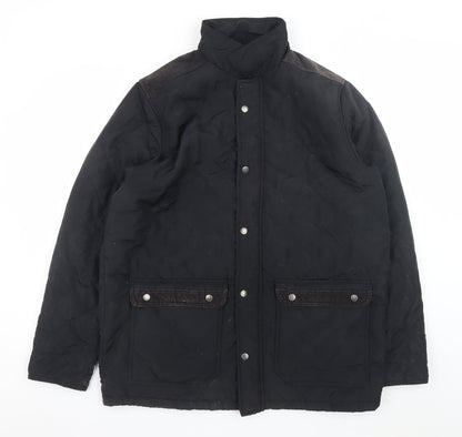 Pierre Cardin Men's Black 2XL Quilted Mid-Length Jacket