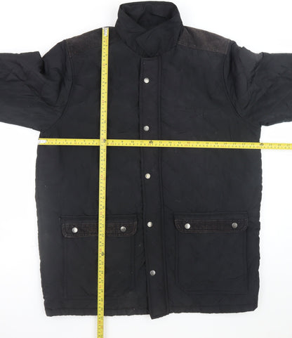Pierre Cardin Men's Black 2XL Quilted Mid-Length Jacket