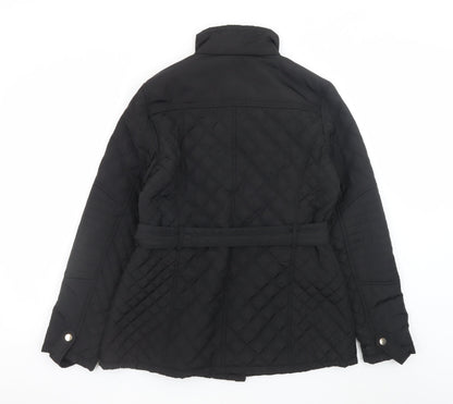 St. Bernard for Dunnes Stores Womens Black Quilted Belted Jacket Size 14