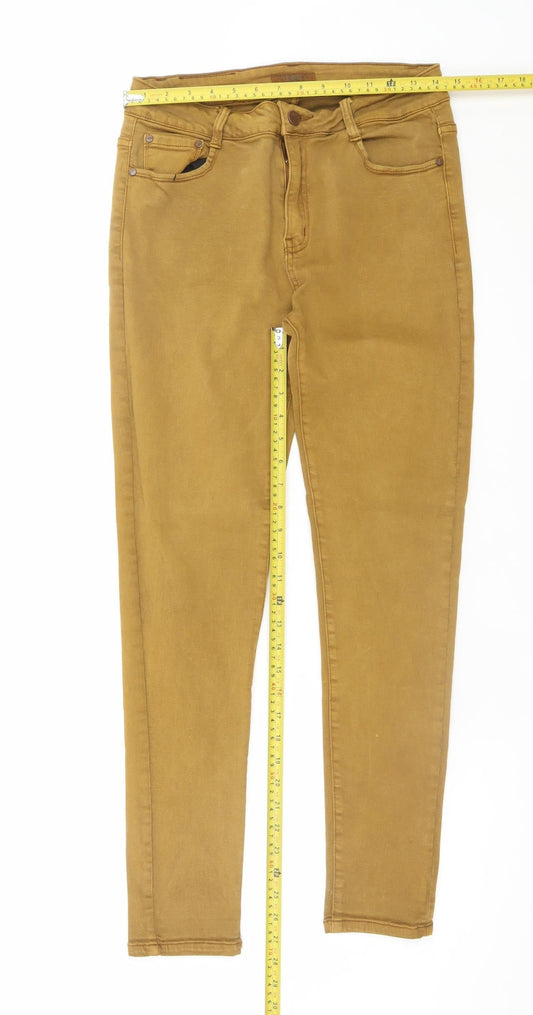 Voggo Men Brown Slim Fit Skinny Denim Jeans Size L