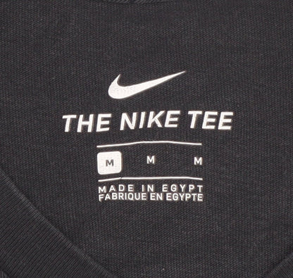 Nike Men Black Graphic Sports T-Shirt Medium Cotton Crew Neck