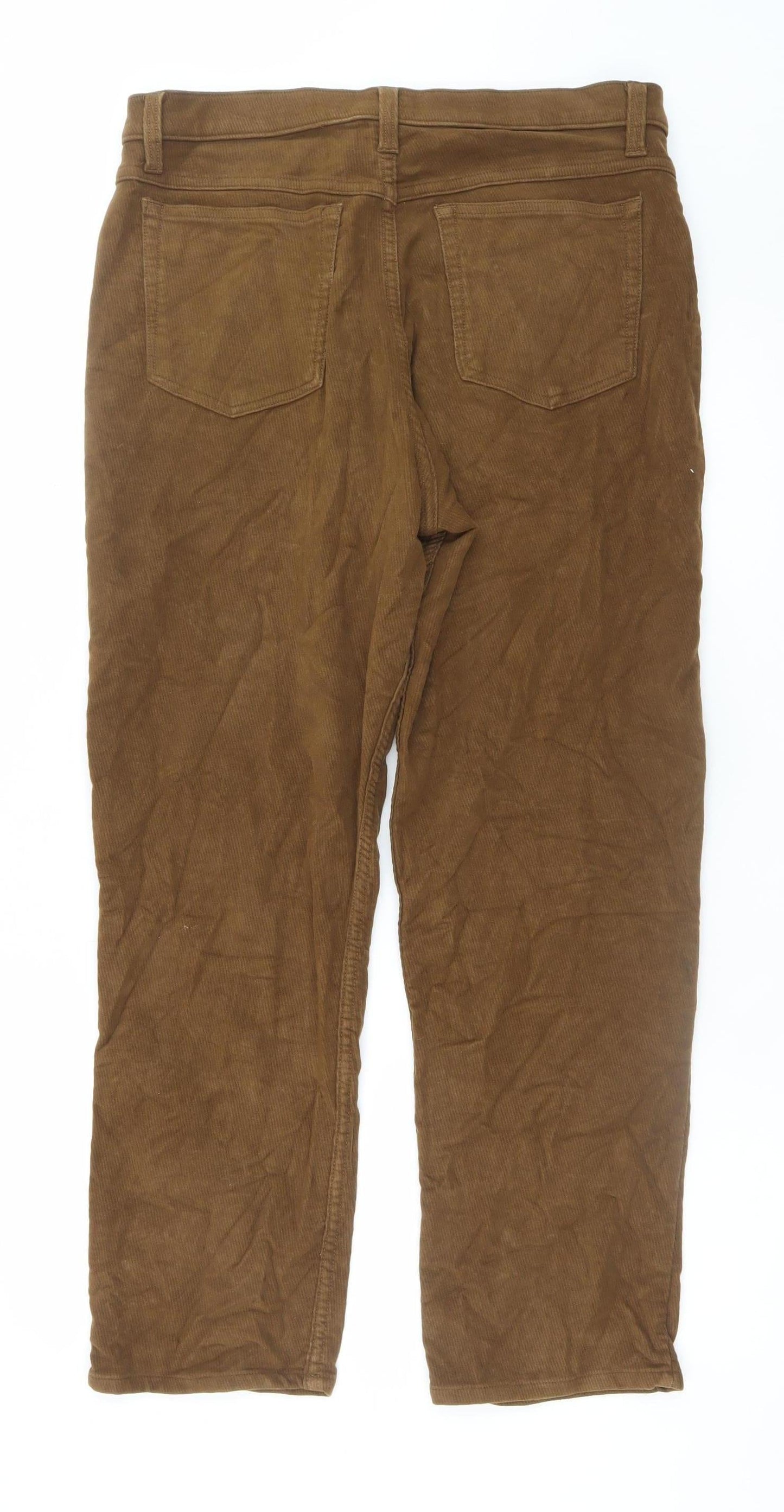Marks and Spencer Mens Brown Corduroy Chino Trousers 36W 29L
