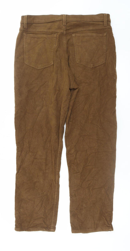 Marks and Spencer Mens Brown Corduroy Chino Trousers 36W 29L