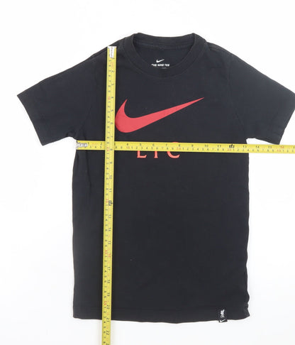Nike Boys Black LFC Graphic Logo Short Sleeve Cotton T-Shirt 9-10 Years
