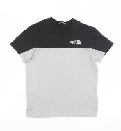 The North Face Unisex Kids Grey Black Short Sleeve Sports T-Shirt M
