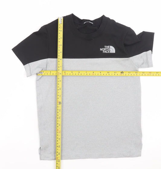 The North Face Unisex Kids Grey Black Short Sleeve Sports T-Shirt M