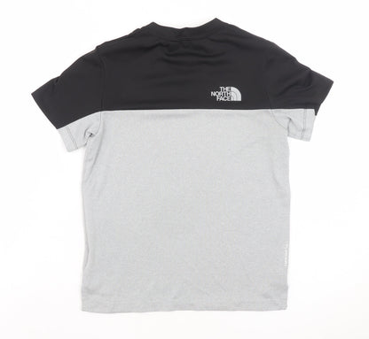 The North Face Unisex Kids Grey Black Short Sleeve Sports T-Shirt M