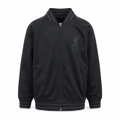 Liverpool F.C. Boys Black Track Jacket 7-8 Years Full Zip Lightweight Polyester