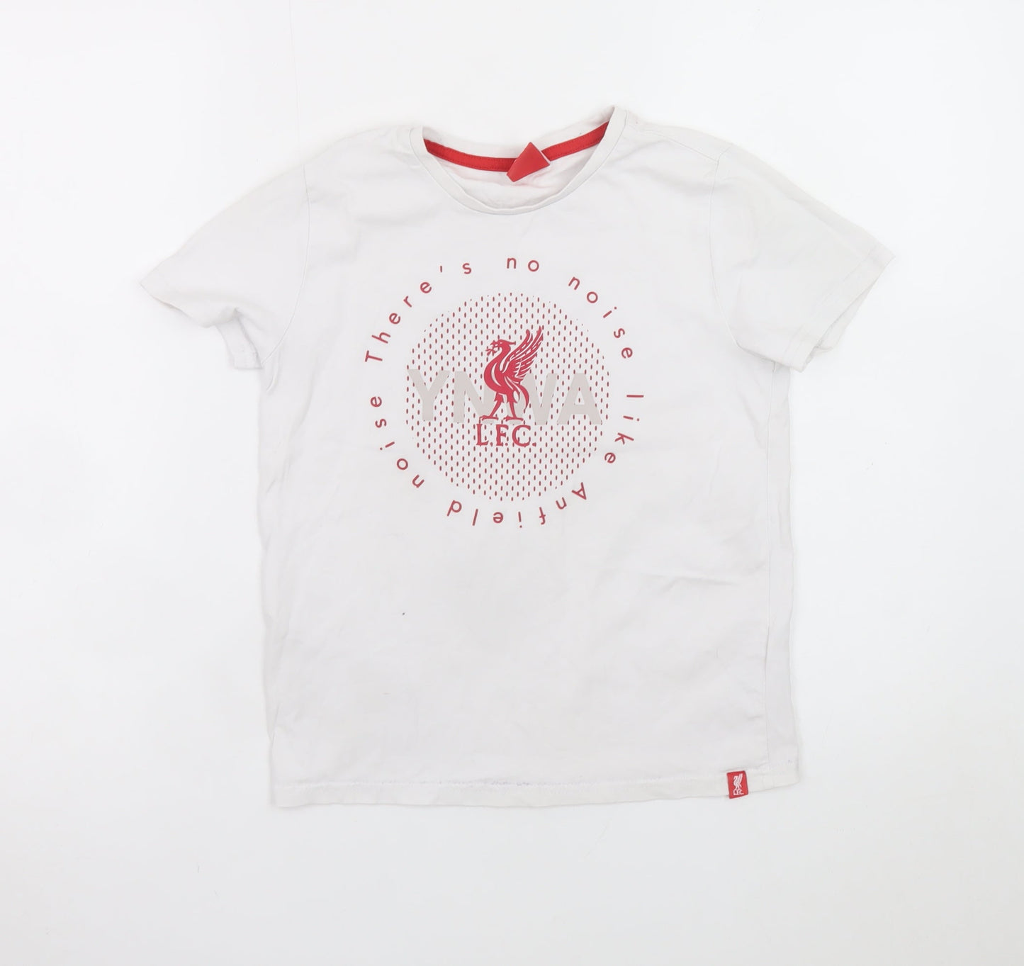 Liverpool FC Boys White T-Shirt 9-10 Years Short Sleeve Crew Neck Cotton