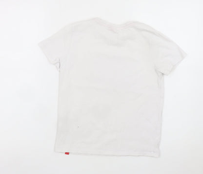 Liverpool FC Boys White T-Shirt 9-10 Years Short Sleeve Crew Neck Cotton