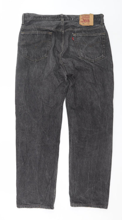 Levi's 501 Men's Black Jeans W36 L34 Straight Fit Denim