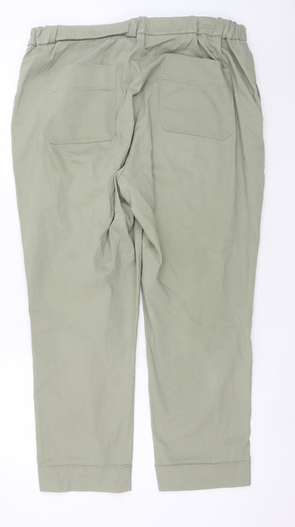 Dunnes Stores Women’s Green Cropped Cotton Trousers L