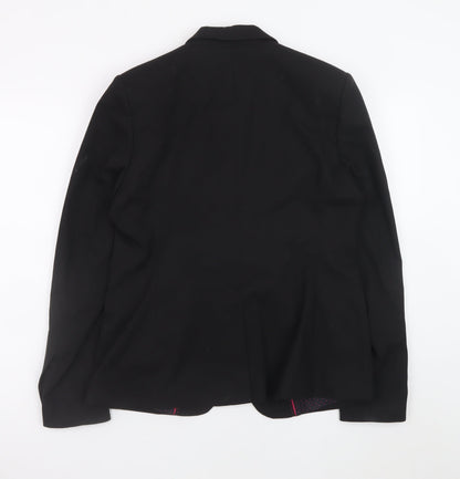 Next Women Black Tailored Single-Breasted Blazer Size 14