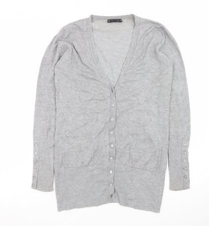 Dunnes Women’s Grey V-Neck Long Sleeve Cardigan Size 12