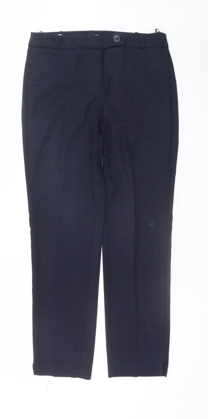 Next Women’s Black Polka Dot Slim Fit Long Length Trousers Size 10L