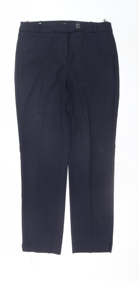 Next Women’s Black Polka Dot Slim Fit Long Length Trousers Size 10L