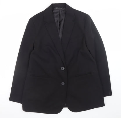 Dunnes Stores Women Black Regular Fit Two-Button Blazer Size 12