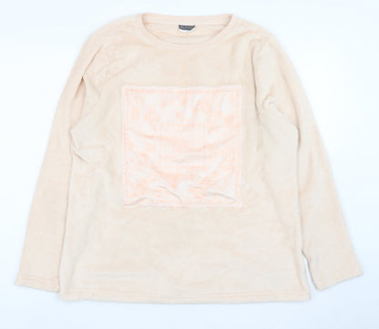 Beloved Women Beige Fleece Long Sleeve Pyjama Top L
