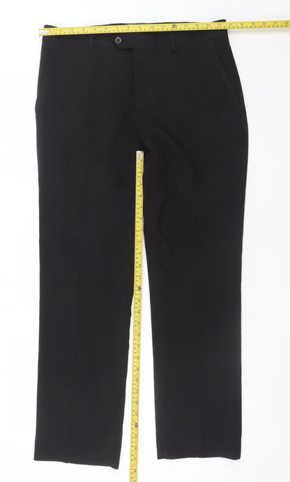 Primark Men Black 32/30 Regular Fit Dress Pants Trousers