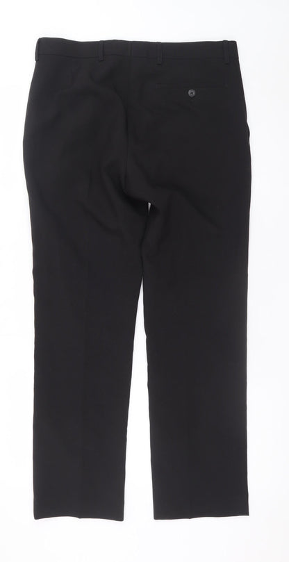 Primark Men Black 32/30 Regular Fit Dress Pants Trousers