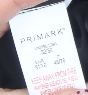 Primark Men Black 32/30 Regular Fit Dress Pants Trousers