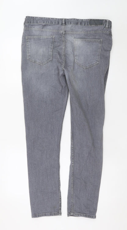 Denim Co Men's Grey Skinny Jeans W34 L32 Slim Fit Denim