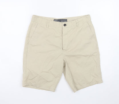 Denim Co. Men's Beige Chino Shorts W32 Regular Fit Casual Summer