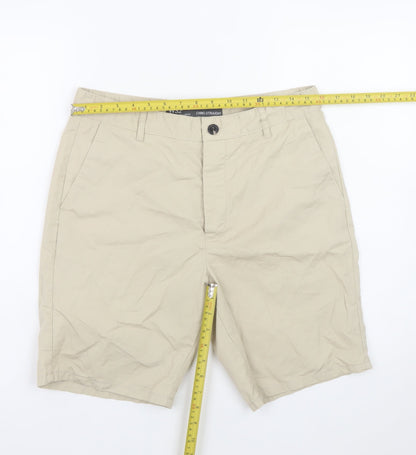 Denim Co. Men's Beige Chino Shorts W32 Regular Fit Casual Summer