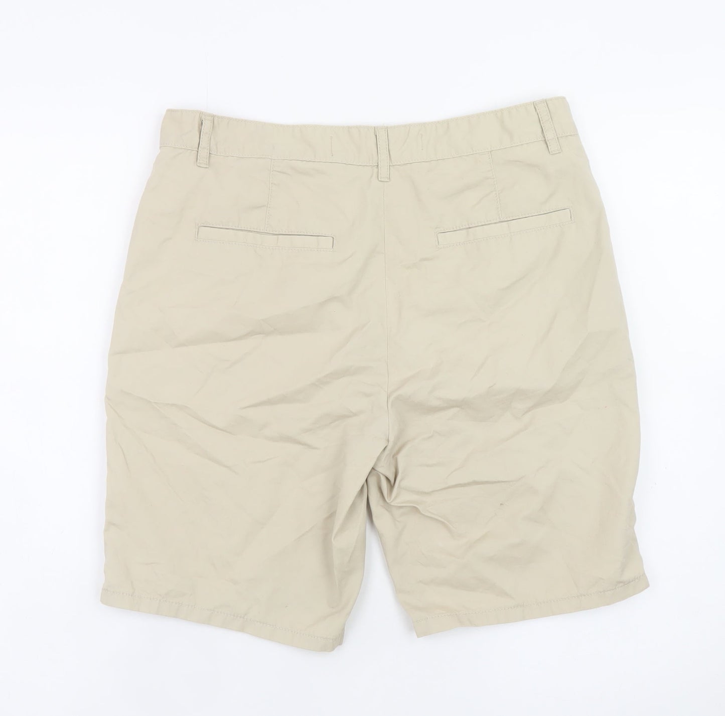 Denim Co. Men's Beige Chino Shorts W32 Regular Fit Casual Summer