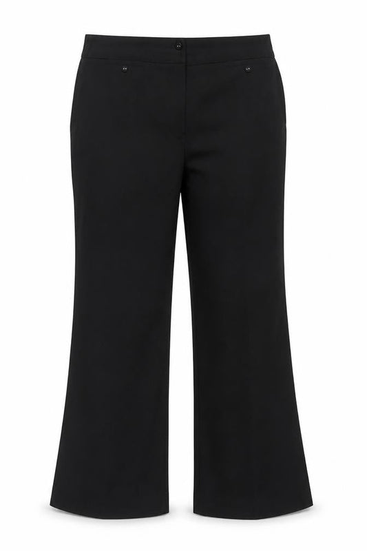 Bm Women Black Size 20 Wide-Leg Stretch Trousers