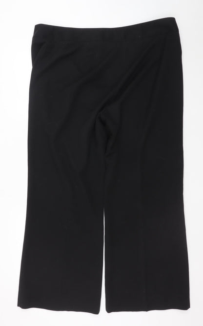 Bm Women Black Size 20 Wide-Leg Stretch Trousers