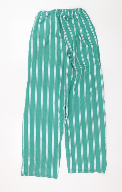 Primark Women Green Striped Cotton Pyjama Pants 2XS Disney
