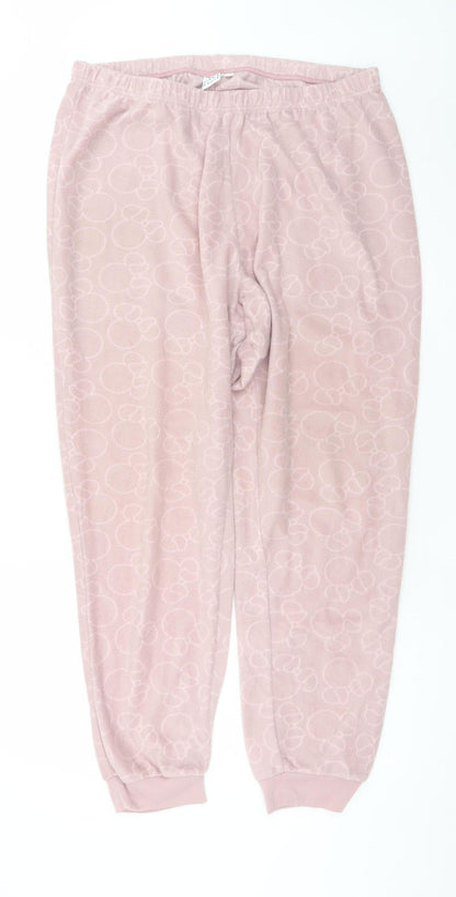 Disney Minnie Mouse Women Pink Fleece Pyjama Pants XXL