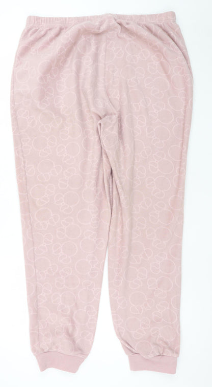 Disney Minnie Mouse Women Pink Fleece Pyjama Pants XXL