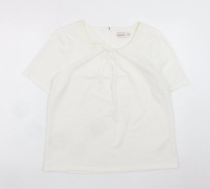 Dunnes Stores Women’s Ivory Short Sleeve Blouse Size 16