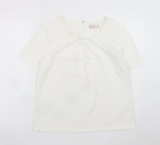Dunnes Stores Women’s Ivory Short Sleeve Blouse Size 16