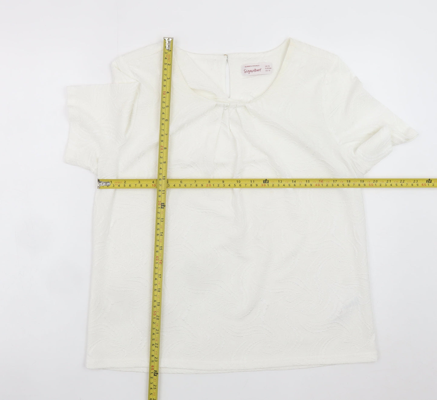 Dunnes Stores Women’s Ivory Short Sleeve Blouse Size 16