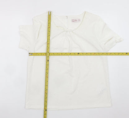 Dunnes Stores Women’s Ivory Short Sleeve Blouse Size 16