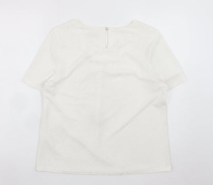 Dunnes Stores Women’s Ivory Short Sleeve Blouse Size 16
