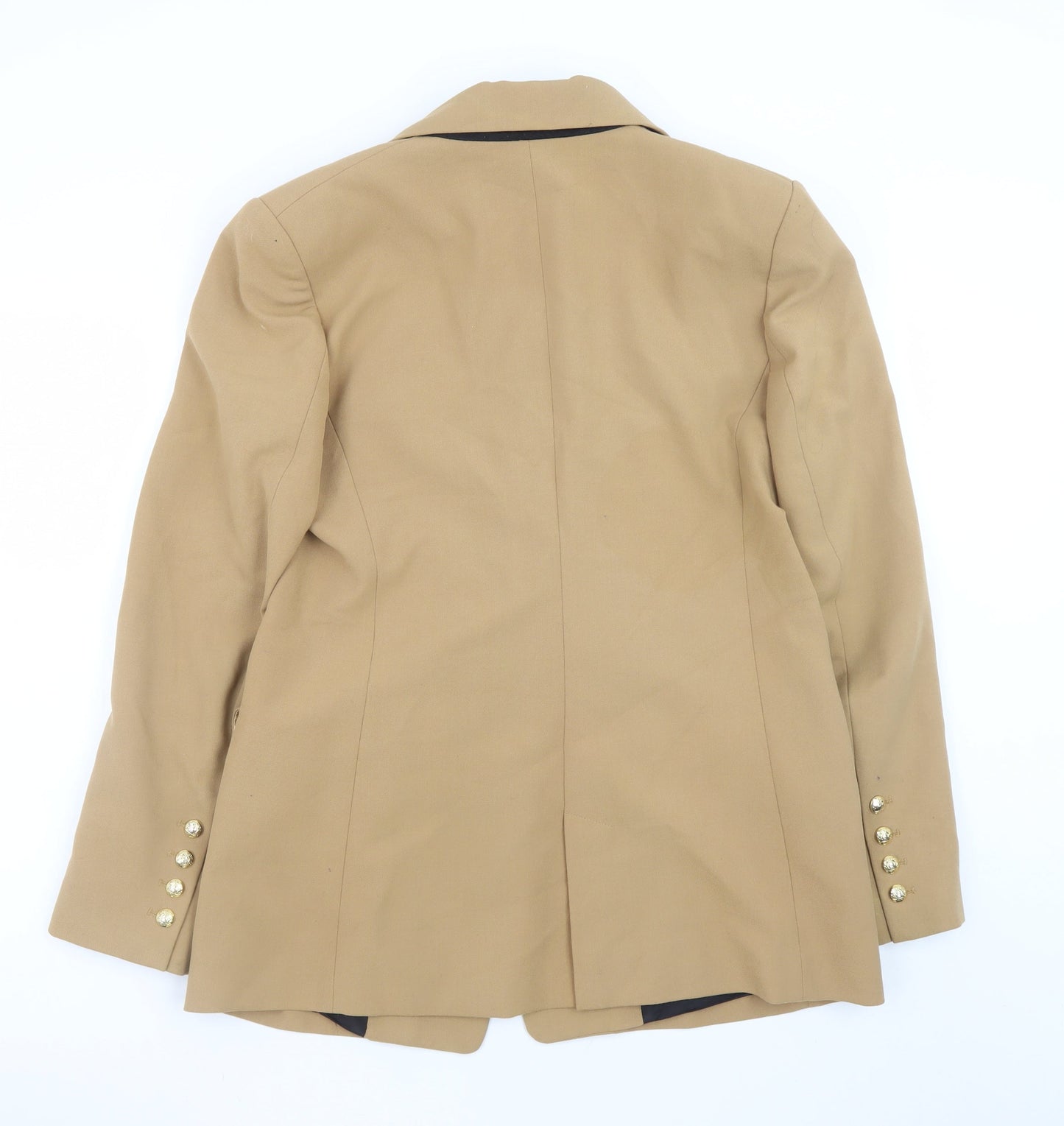 Zara Women Beige Blazer Size 12 Double Breasted Classic Work Jacket