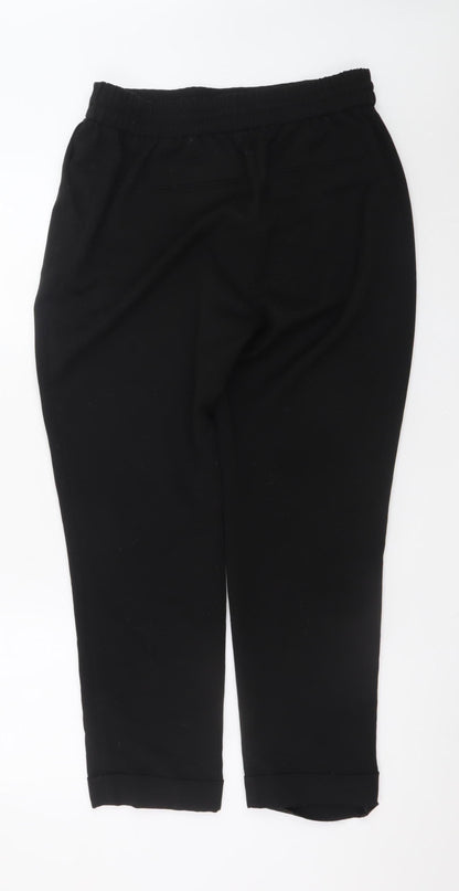 Dunnes Women’s Black Size 12 Jogger Trousers with Drawstring Waist