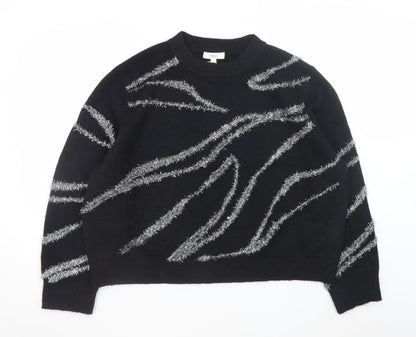 Marks and Spencer Women’s Black Metallic Stripe Knit Jumper XL