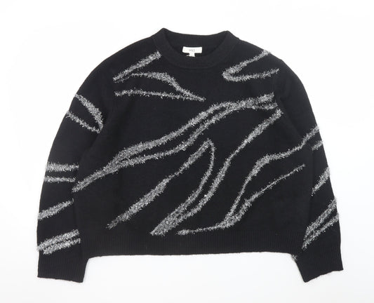 Marks and Spencer Women’s Black Metallic Stripe Knit Jumper XL