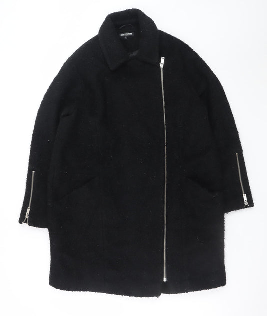 Debenhams The Collection Women's Black Size 14 Wool Zip Coat
