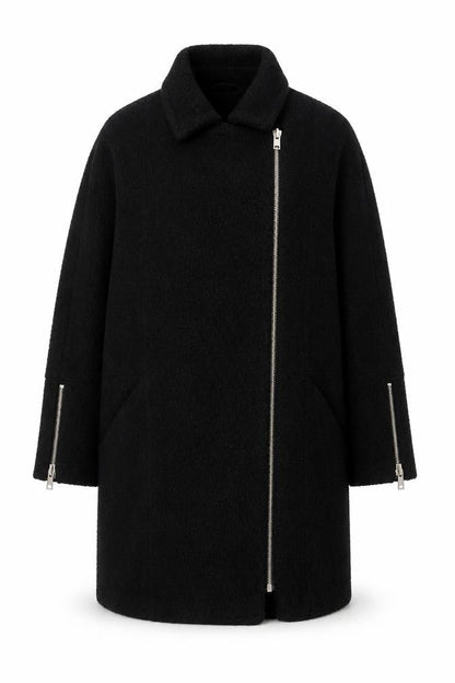 Debenhams The Collection Women's Black Size 14 Wool Zip Coat
