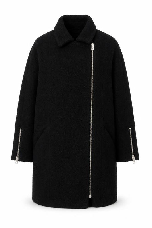 Debenhams The Collection Women's Black Size 14 Wool Zip Coat