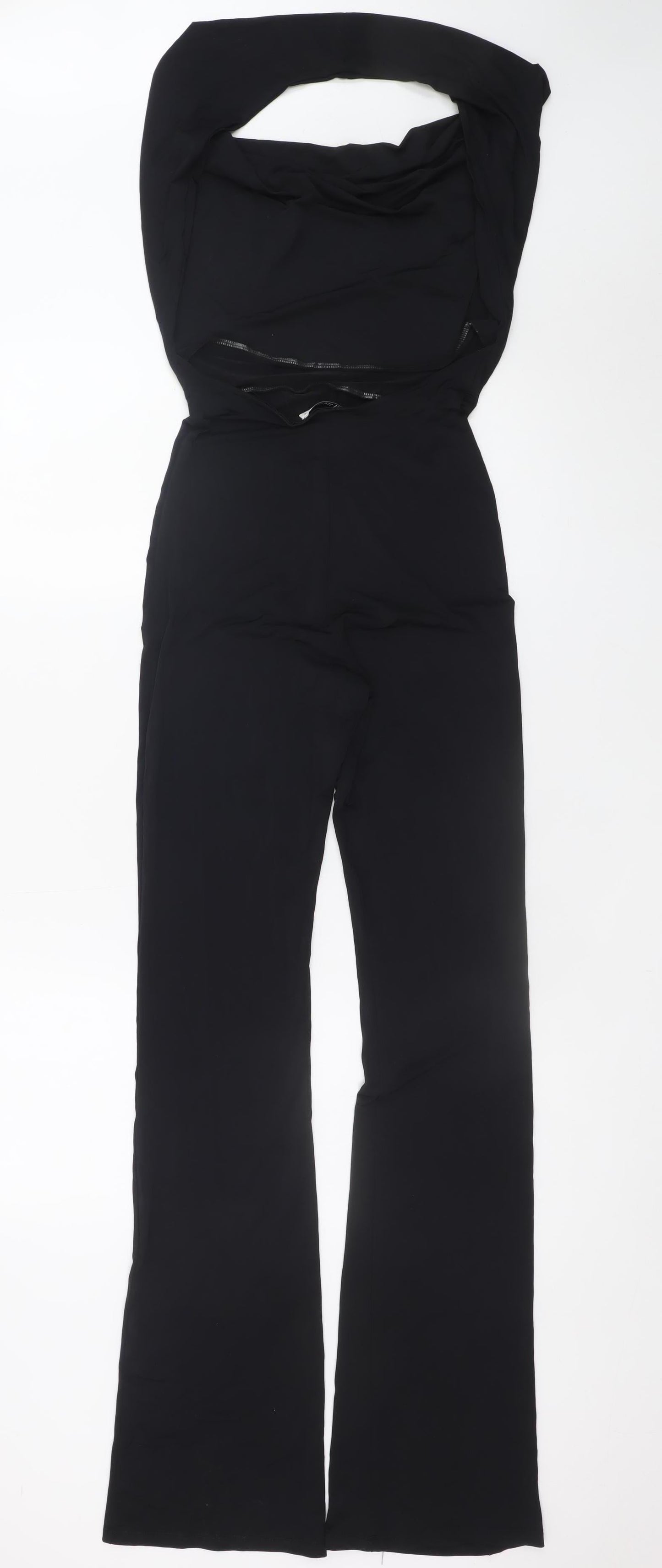 Zara Women's Black Halter Jumpsuit Size 12 Wide-Leg Elegant Evening Wear