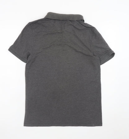 ASOS Men’s Grey Short Sleeve Cotton Blend Polo Shirt Size L