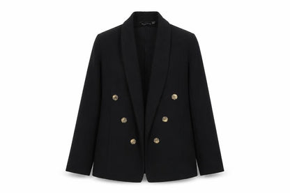 PrettyLittleThing Women’s Black Slim Fit Double Button Blazer UK 6